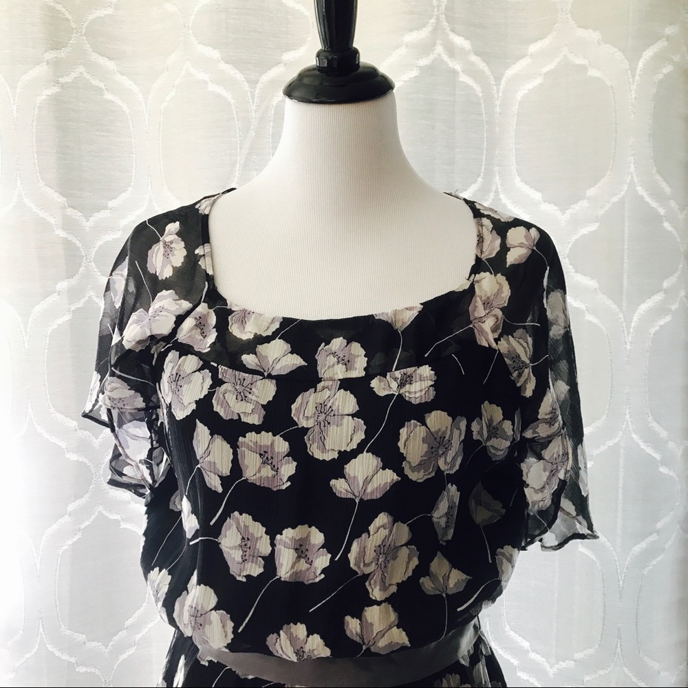 Sundance Catalog Floral Silk Ruffle Midi Dress - Picture 2 of 8